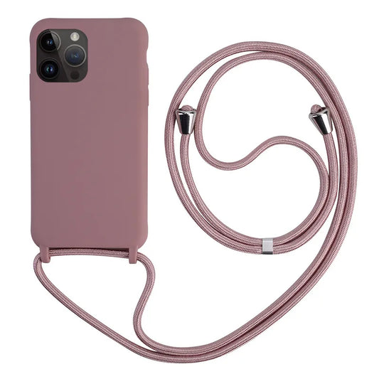 Custodia per telefono con cordino e collana a tracolla per iPhone 15 14 Plus 13 12 Mini 11 Pro XS Max XR X Cover posteriore in morbido silicone TPU