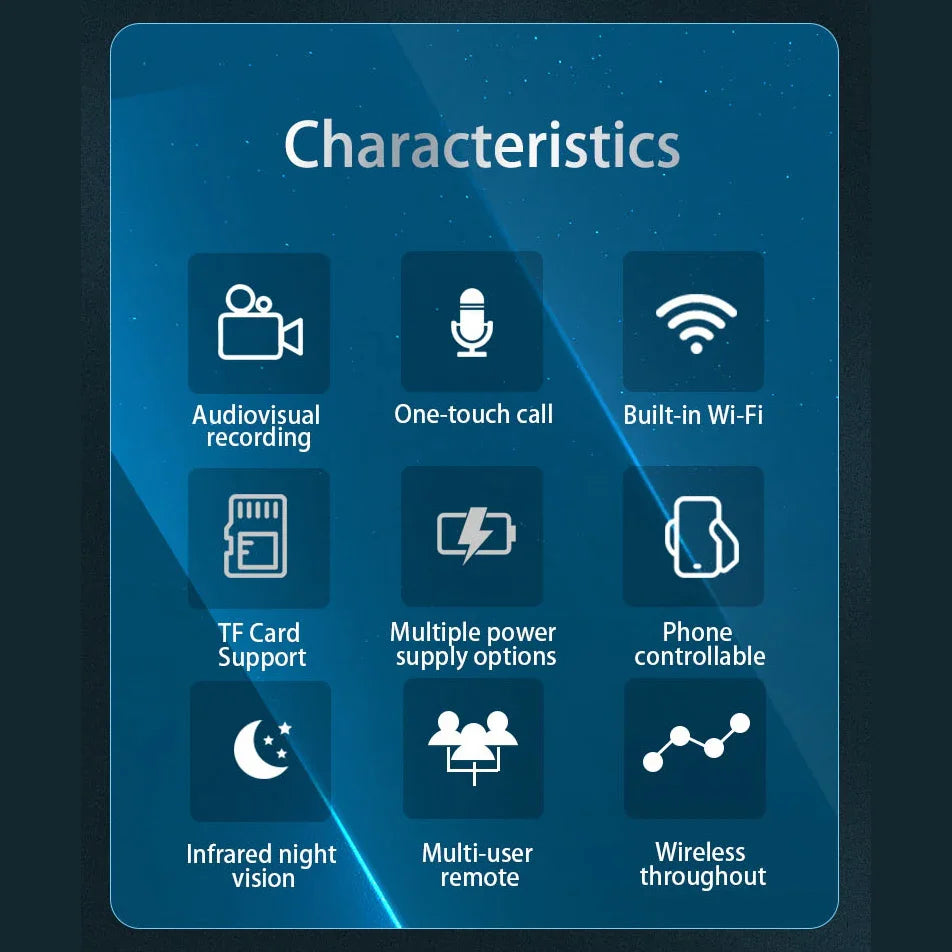 Occhiali indossabili intelligenti senza fili WiFi Telecamera a infrarossi Visione notturna AP/Remote Visualizzazione in tempo reale su APP