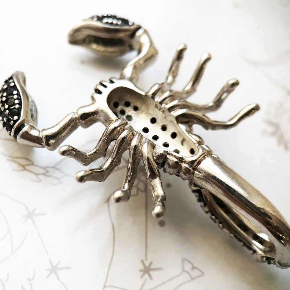 Anhänger Skorpion Nero, Brandneuer Modeschmuck aus 925er Sterlingsilber, Accessoires, Geschenk für Frauen, Rebellen und Männer