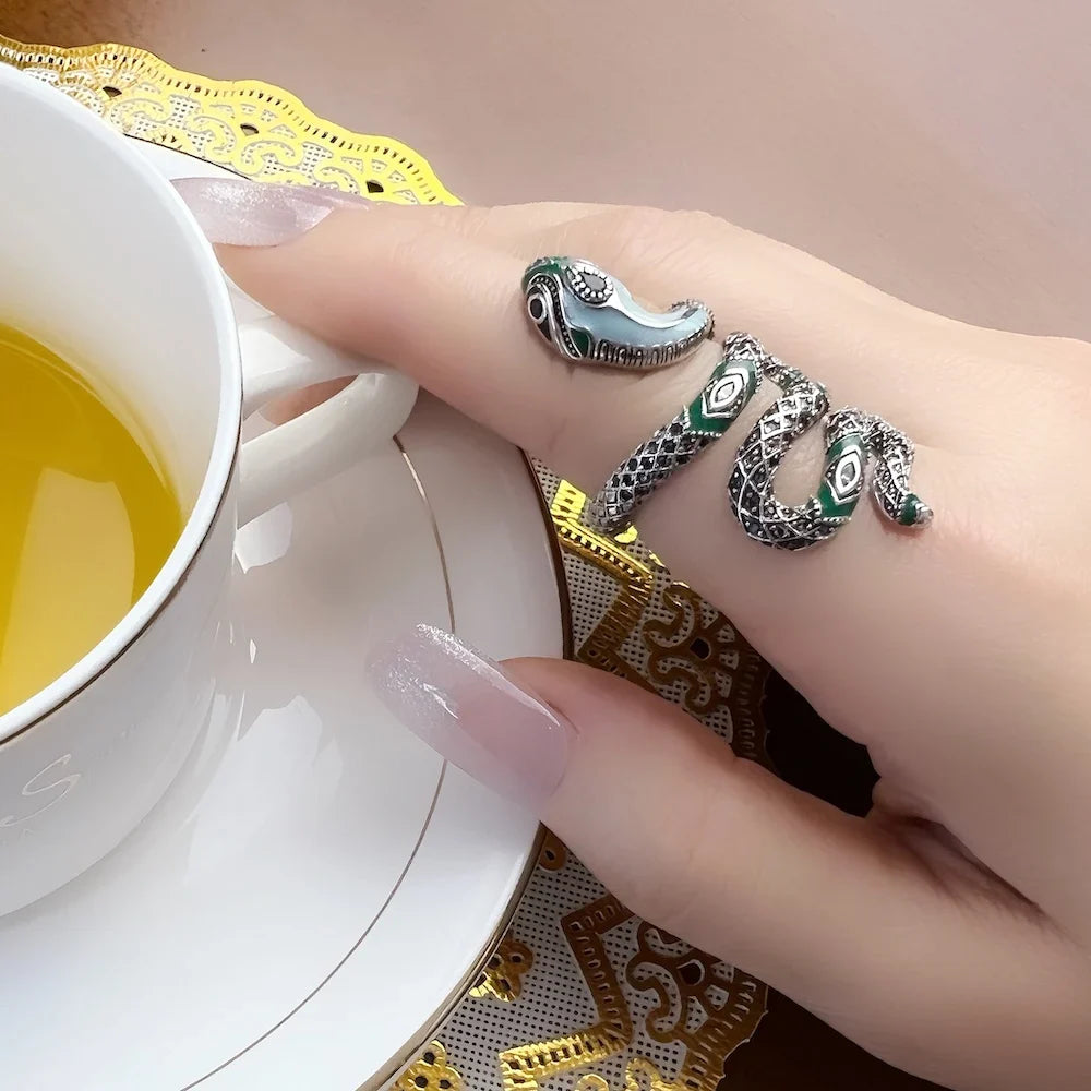 Anello serpente blu, nuovissimo gioiello alla moda bohémien per le donne