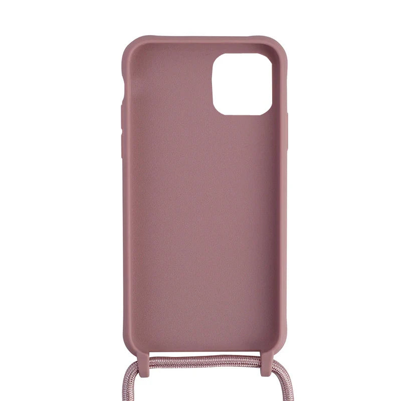 Custodia per telefono con cordino e collana a tracolla per iPhone 15 14 Plus 13 12 Mini 11 Pro XS Max XR X Cover posteriore in morbido silicone TPU