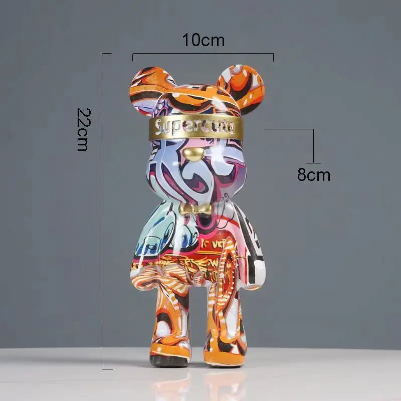 22 cm große Dekorations-Graffiti-Bärenstatue