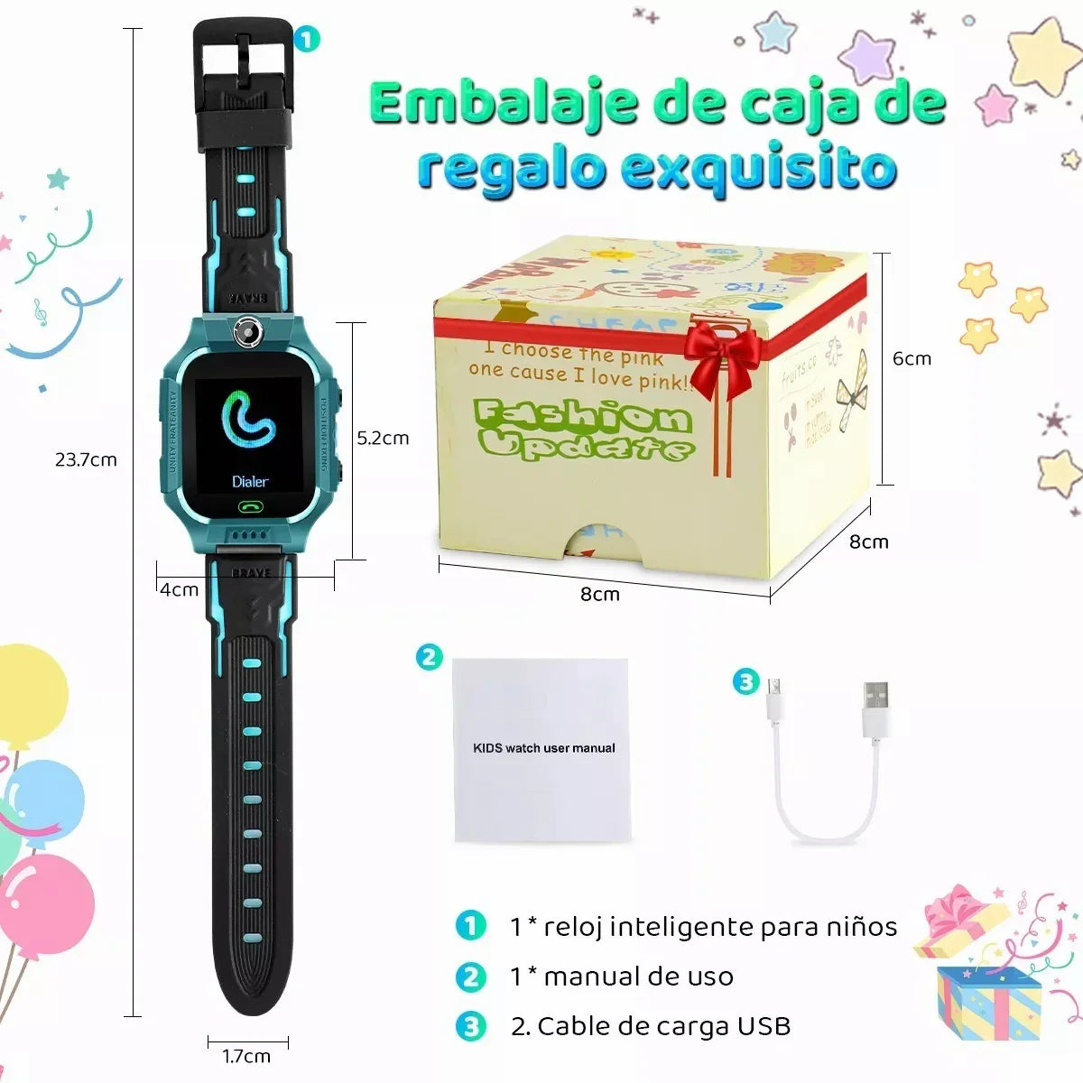 Smartwatch für Kinder mit 4G, WLAN, GPS, KAMERA, SOS-Anruf