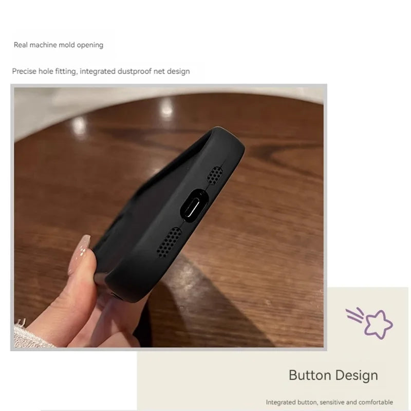Custodia per telefono carina per iPhone 15 14 13 12 11 Pro Max, morbida custodia in silicone per iPhone X 14 15 Plus, protezione per la fotocamera