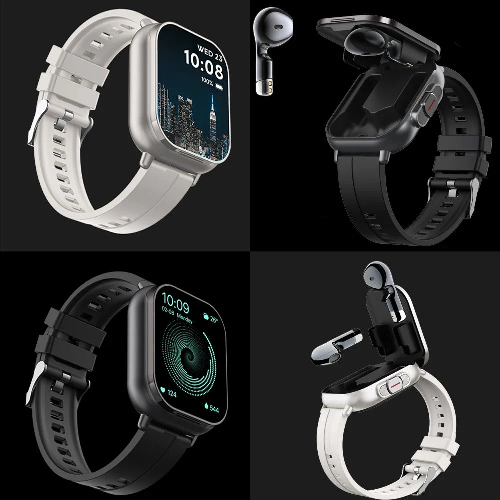 T82 Smart Watch 2 in 1 mit Ohrhörern und 2-Zoll-Touchscreen