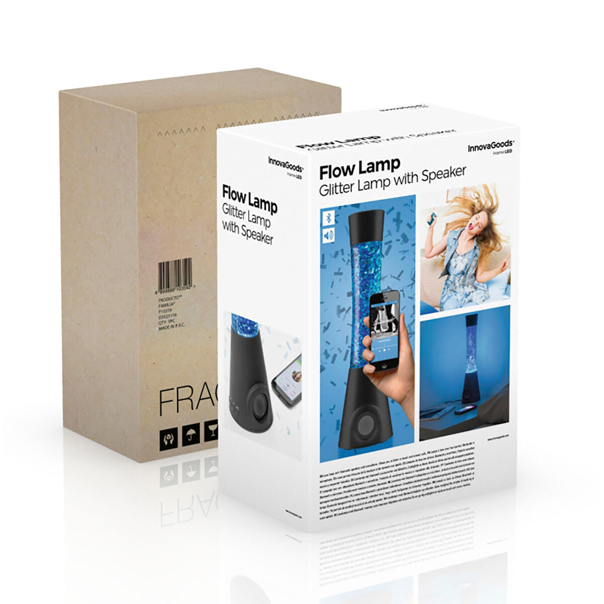 Lampada glitterata con altoparlante e microfono Flow Lamp InnovaGoods