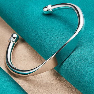 Armband 925 Sterling Silber Glatter Armreif Für Frau Mann Hochzeit Verlobung Mode Charm Party Schmuck