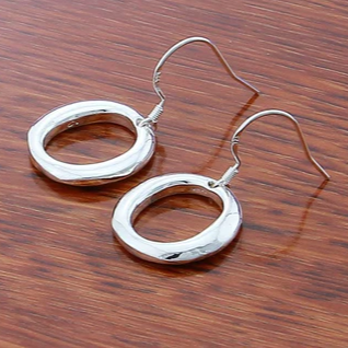 Orecchini pendenti rotondi in argento sterling 925 con cerchio, per donna, gioielli da matrimonio, fidanzamento, festa, moda