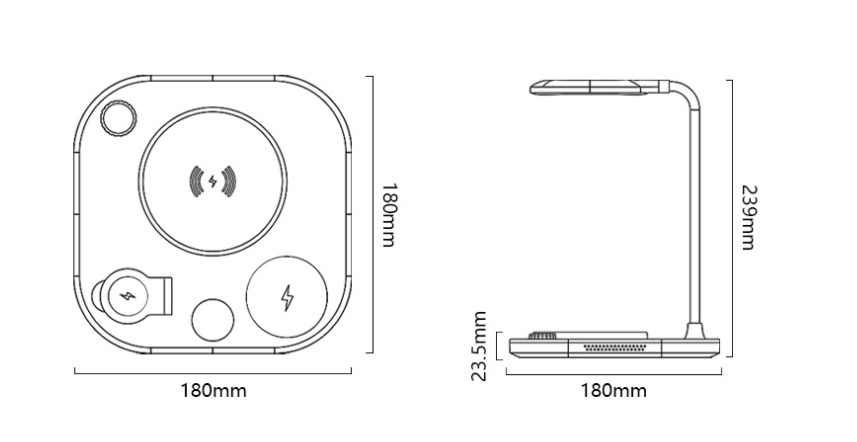 Caricabatterie magnetico rapido senza fili tre in uno