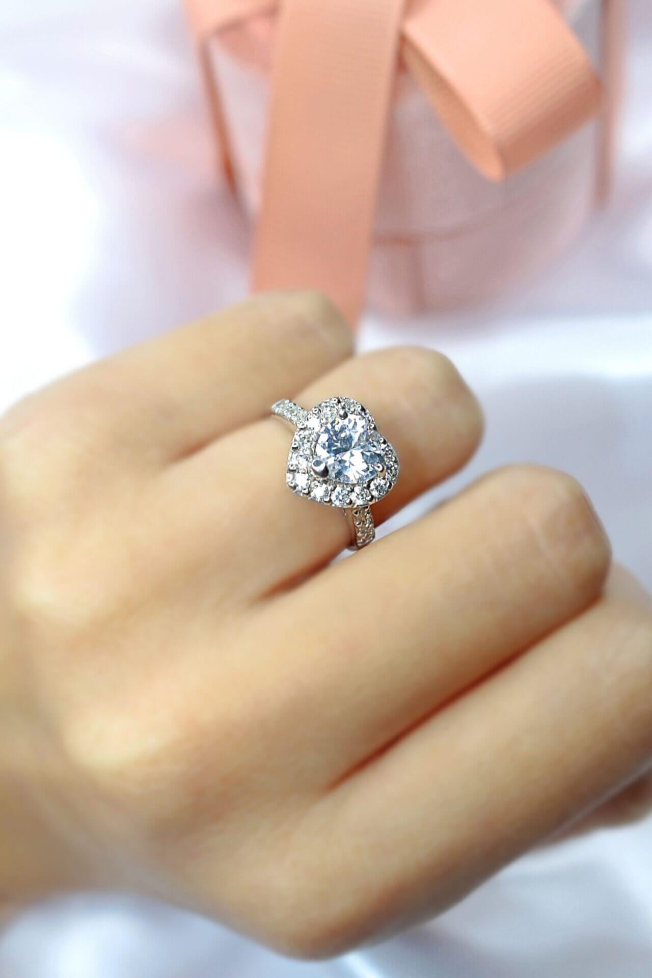 Anello con cuore in argento 925