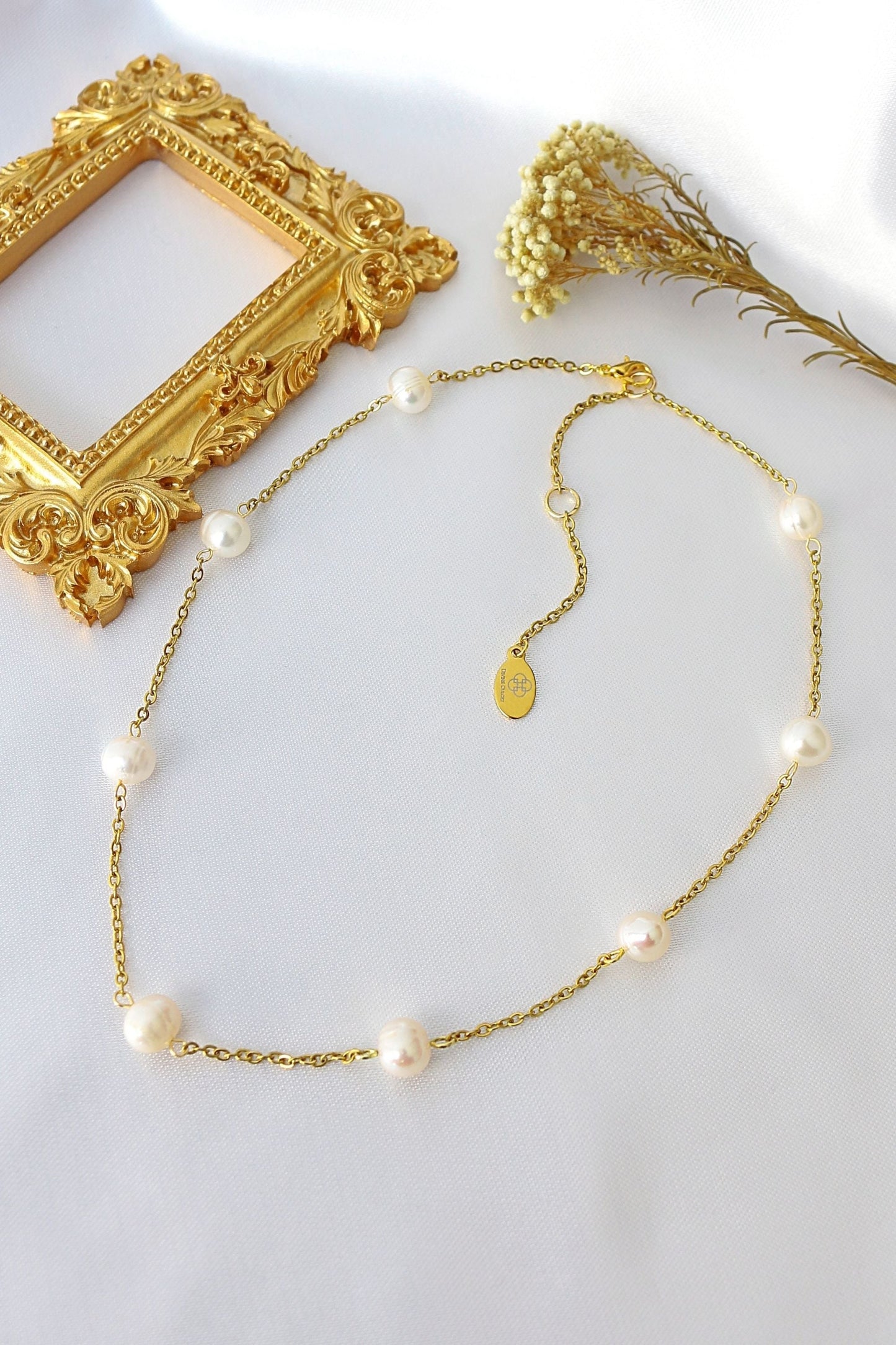 Collana girocollo con perle d'acqua dolce barocche 24K