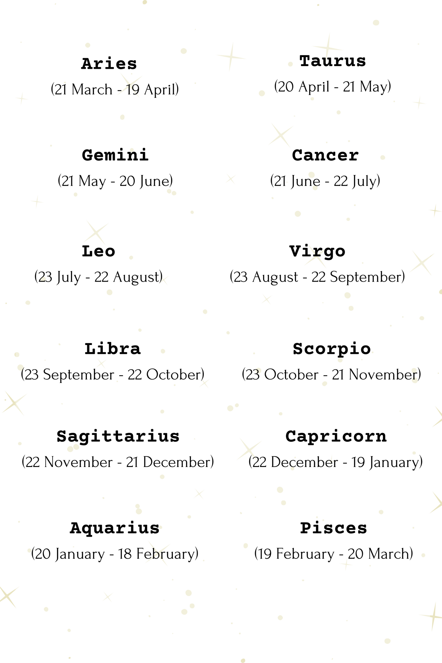 Collana con segno zodiacale e pietra portafortuna in oro 18 carati