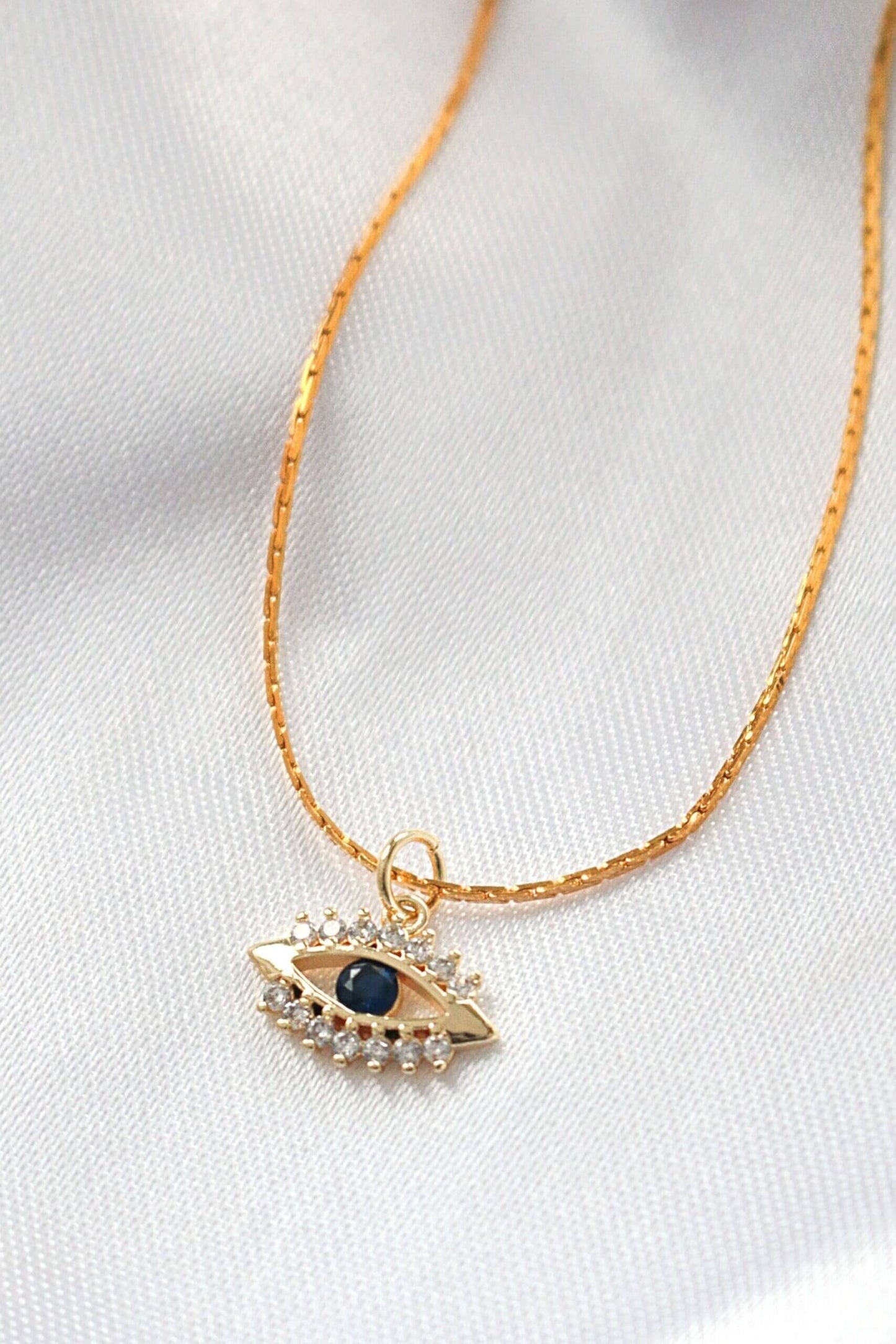 24 Karat Mini-Halskette mit bösem Blick
