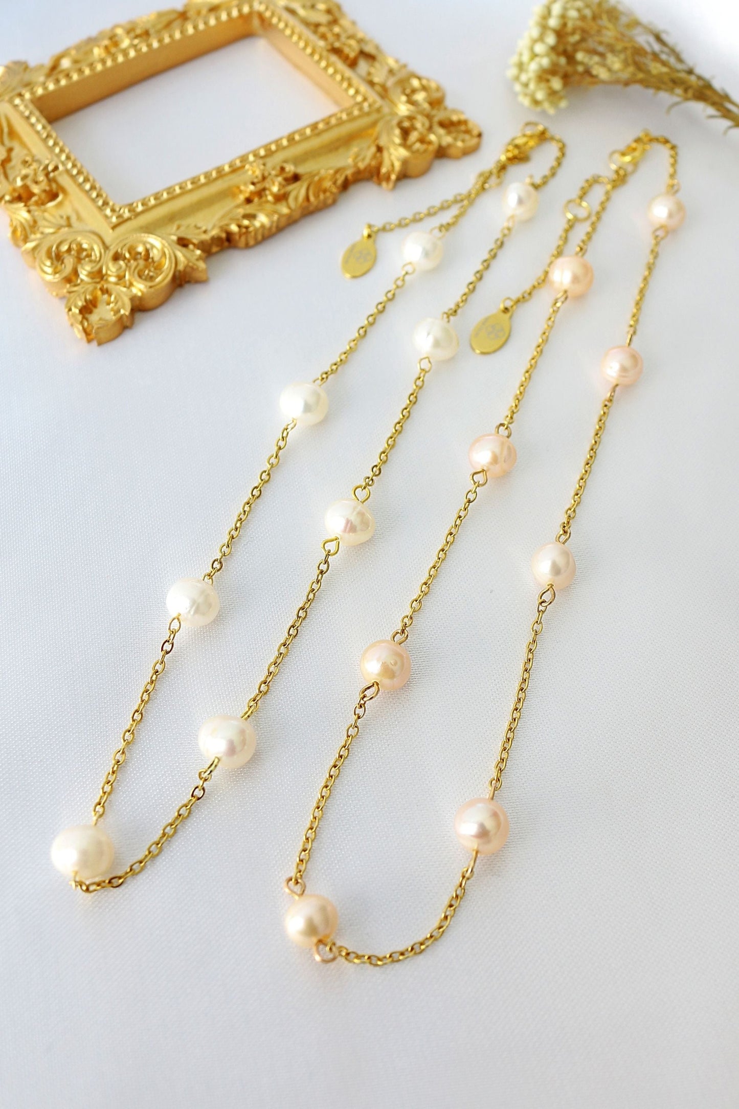 Collana girocollo con perle d'acqua dolce barocche 24K