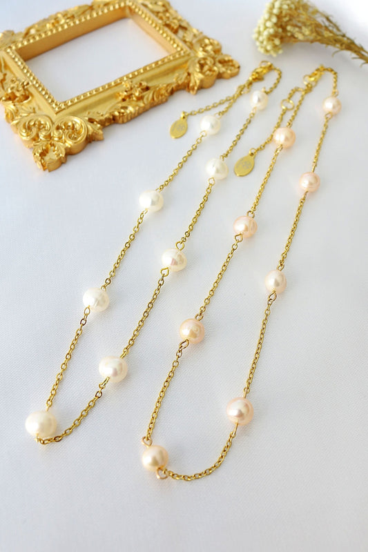 Collana girocollo con perle d'acqua dolce barocche 24K