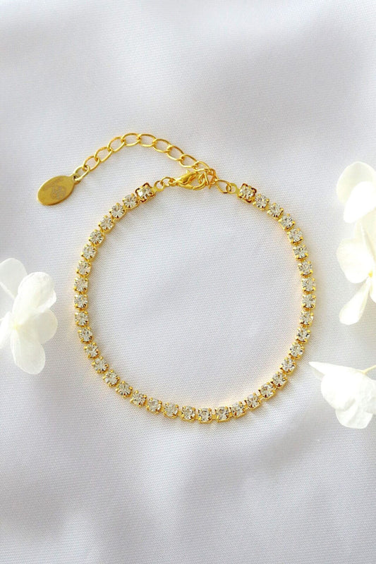 Bracciale con maglie in zirconia cubica da 18 carati