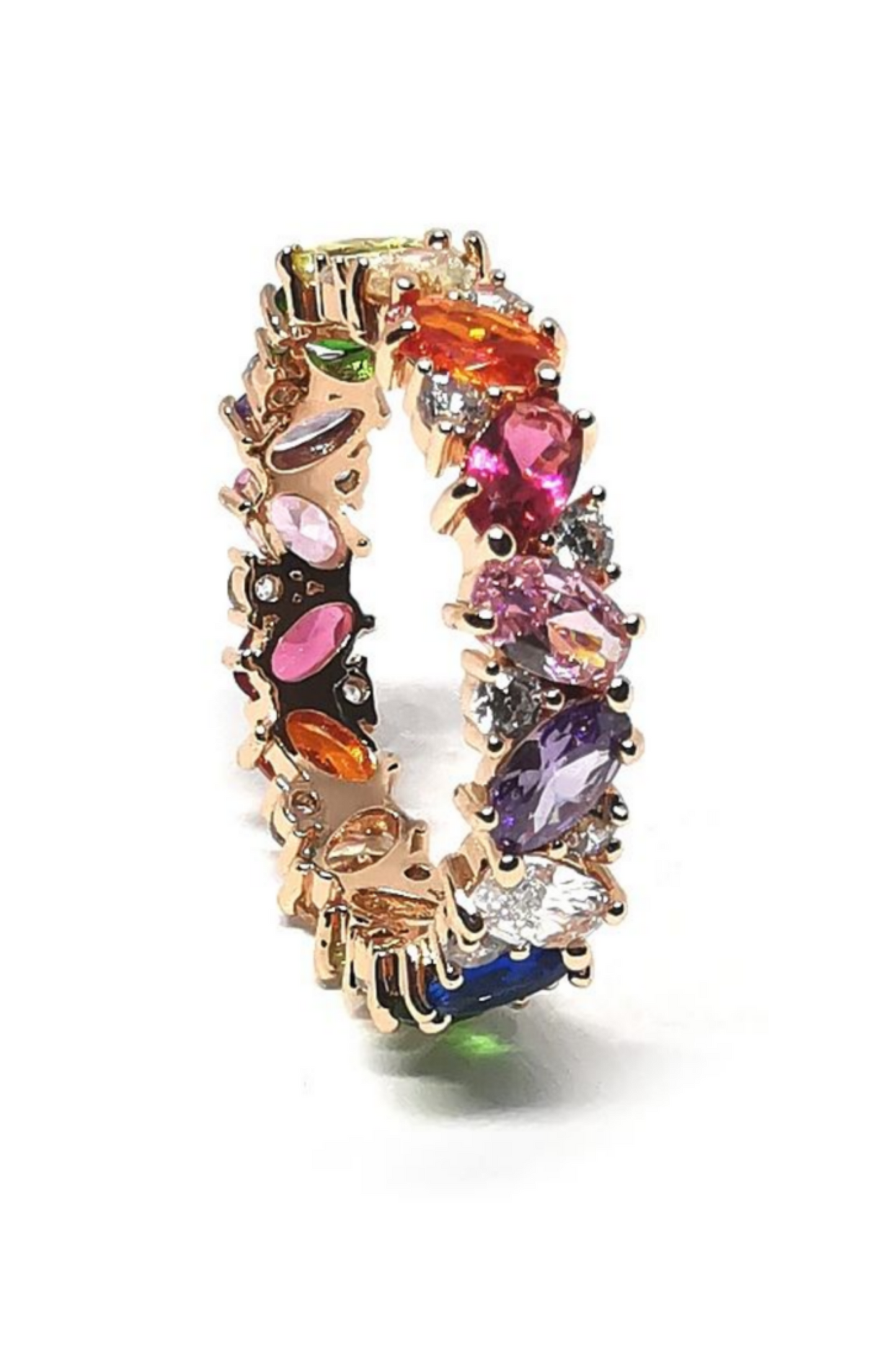 Anello Eternity con Swarovski Rainbow 18K