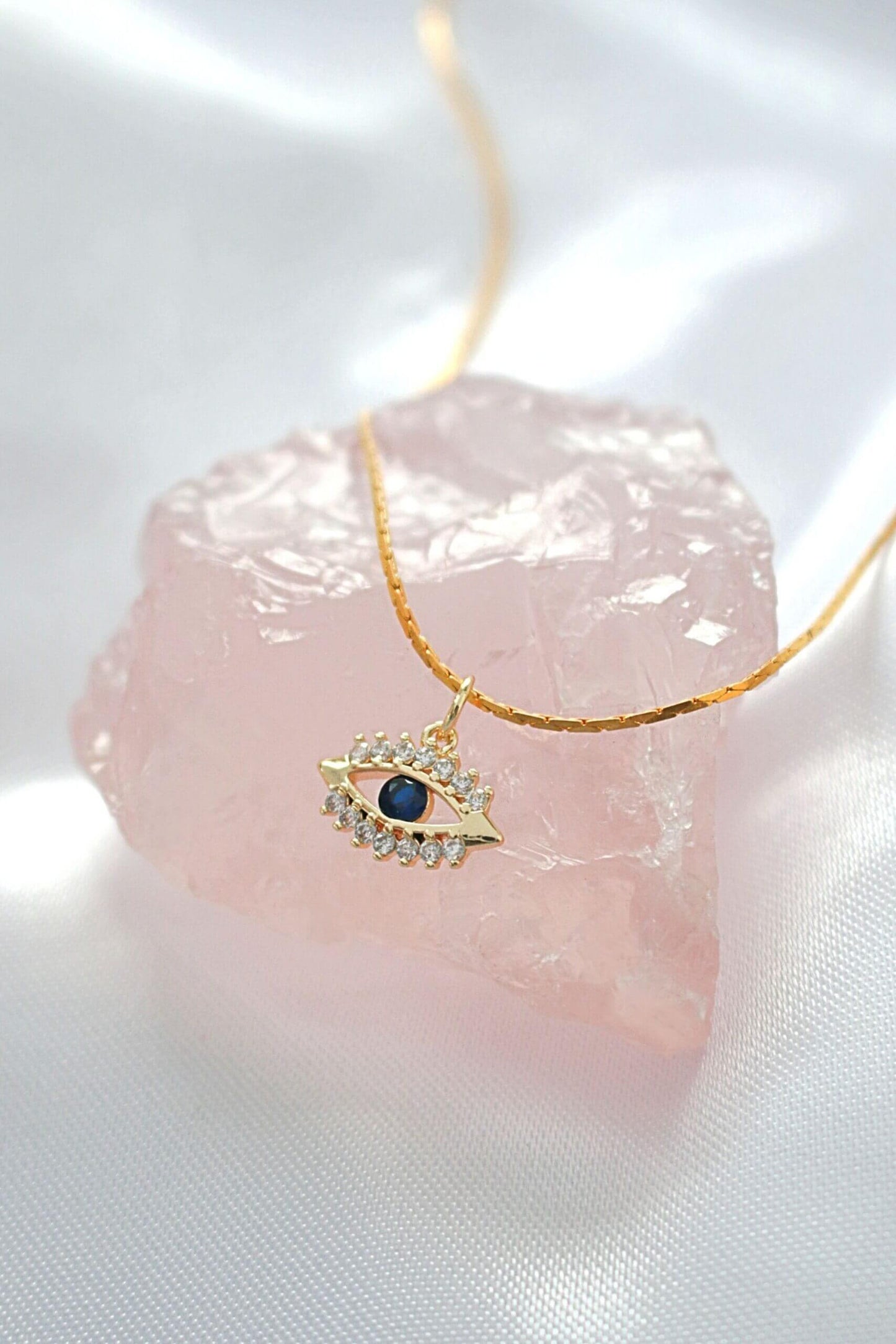 24 Karat Mini-Halskette mit bösem Blick