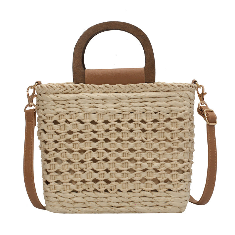 Nuova borsa a mano intrecciata casual alla moda