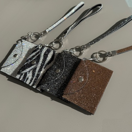 Portafoglio di lusso con strass per donna
