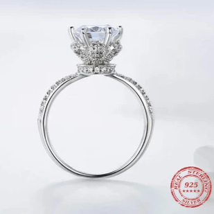 2023 Nuova moda classica anello di nozze in argento sterling 925 solido gioielli in zircone CZ anelli di fidanzamento per le donne regalo