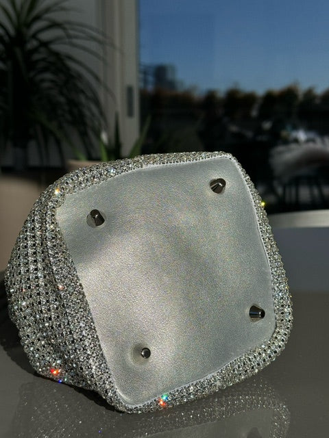 Borsa a mano di lusso con strass per donna