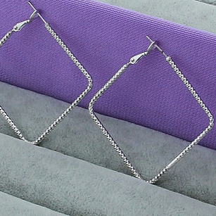 Orecchini in argento sterling 925, semplici orecchini a cerchio quadrati per donne, gioielli da sposa e fidanzamento