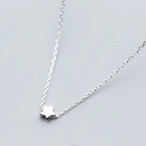 Anhänger-Halskette für Damen, 925er Sterlingsilber, kleine Sterne, koreanischer Stil, edler Schmuck