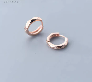 925 Jewelry Minimalism Clear CZ Hoop Earrings for Women