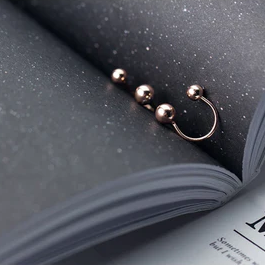 Orecchini a clip in argento sterling 925 con perline color oro rosa per donna