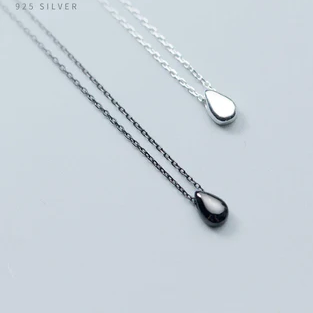 Collana semplice alla moda con goccia d'acqua in argento sterling 925 per donna
