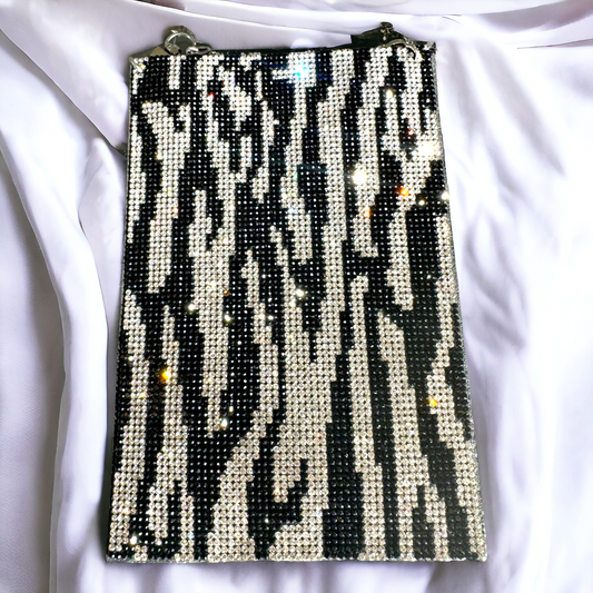 Mini-Luxus-Schultertasche mit Strasssteinen für Damen