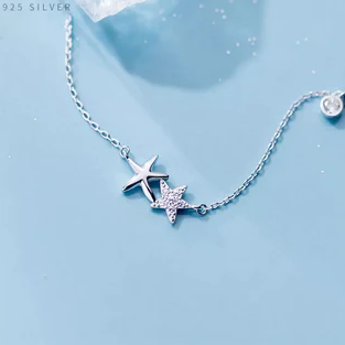 Collana girocollo in argento sterling 925 con ciondolo a forma di stella marina in metallo per donna