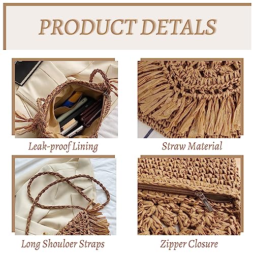 Women's Straw Bag with Tassel