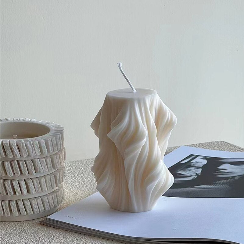 Creative Geometric Wave Scented Candle
