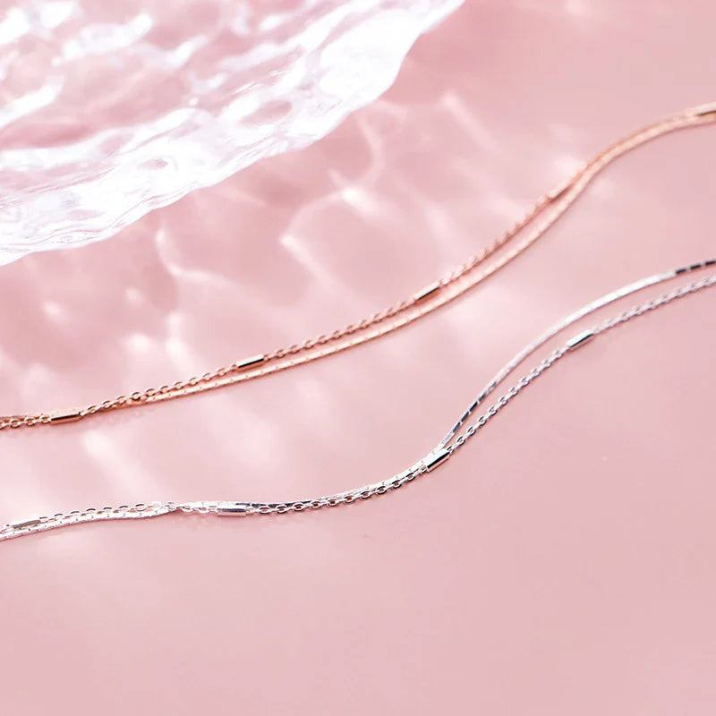 Bracciale da donna in argento sterling 925, semplice e geometrico, gioielli raffinati