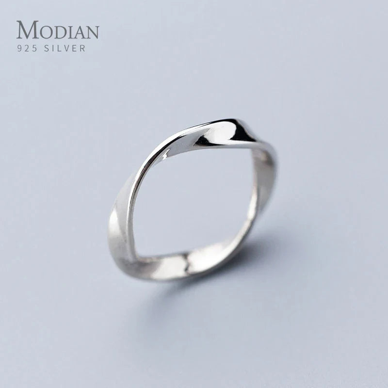 Minimalist Spin Wave Rings for Women Fashion 925 Sterling Silver Simple Geometric Ring Fine Jewelry 2020 New Design