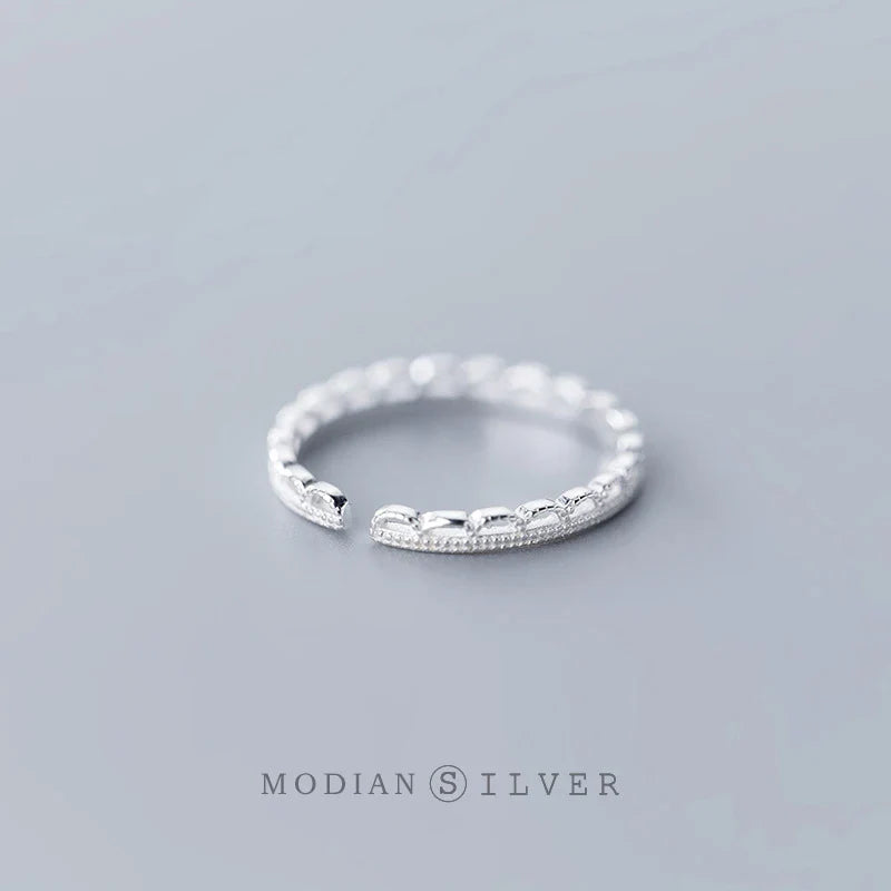Anello 925 per donna, anello di misura libera, design raffinato