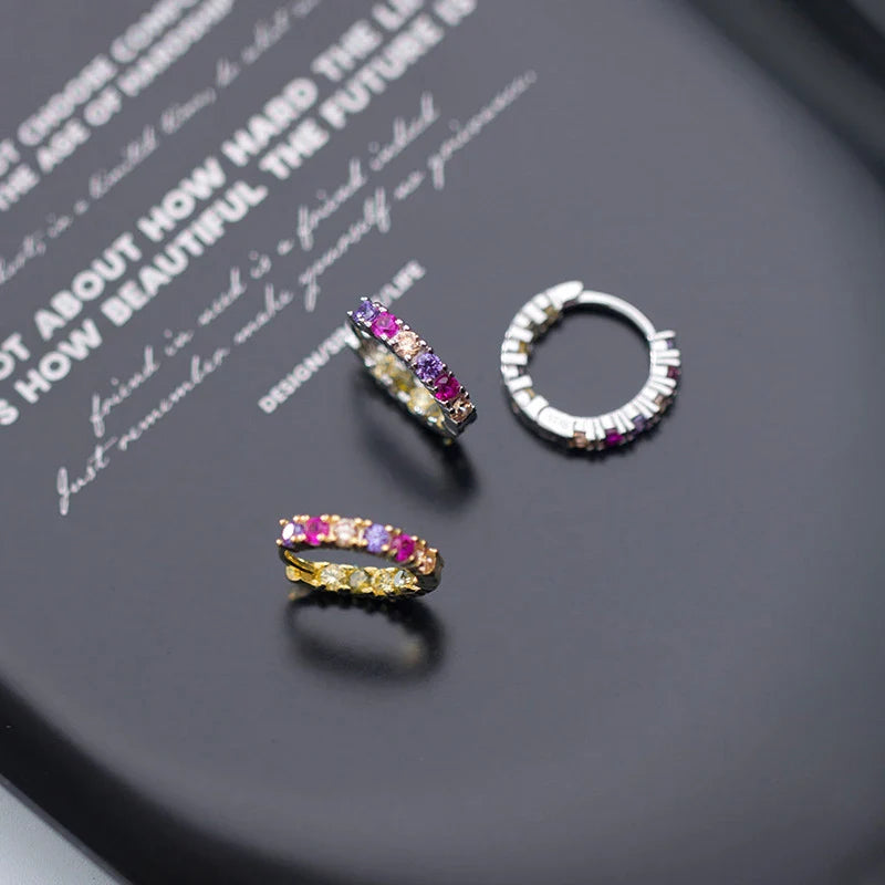 925 Sterling Silber Gold Farbe Geometrische Creolen für Frauen