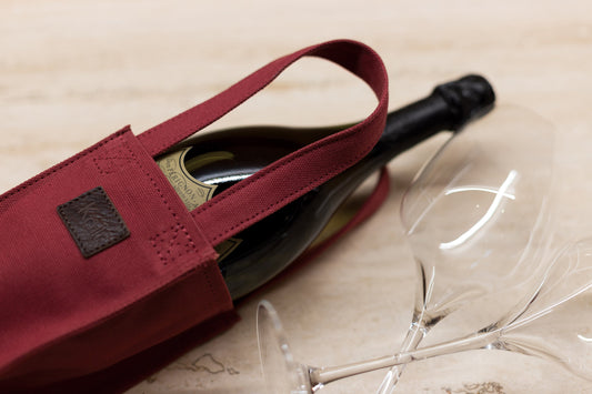 K0016XB| Borsa Porta Bottiglia Luxury in Canvas/ Vera Pelle piena