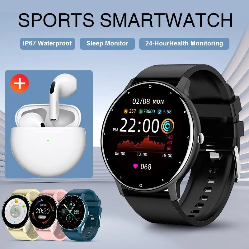 Sport-Smartwatch plus Ohrhörer für Android und iOS