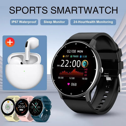 Sport-Smartwatch plus Ohrhörer für Android und iOS