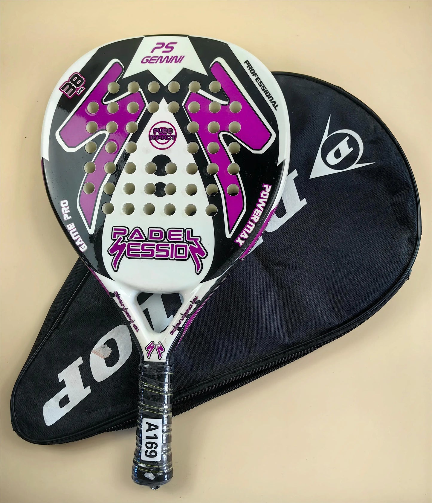 Racket Tennis Carbon Fiber Soft EVA V300 with Padle Bag Cover