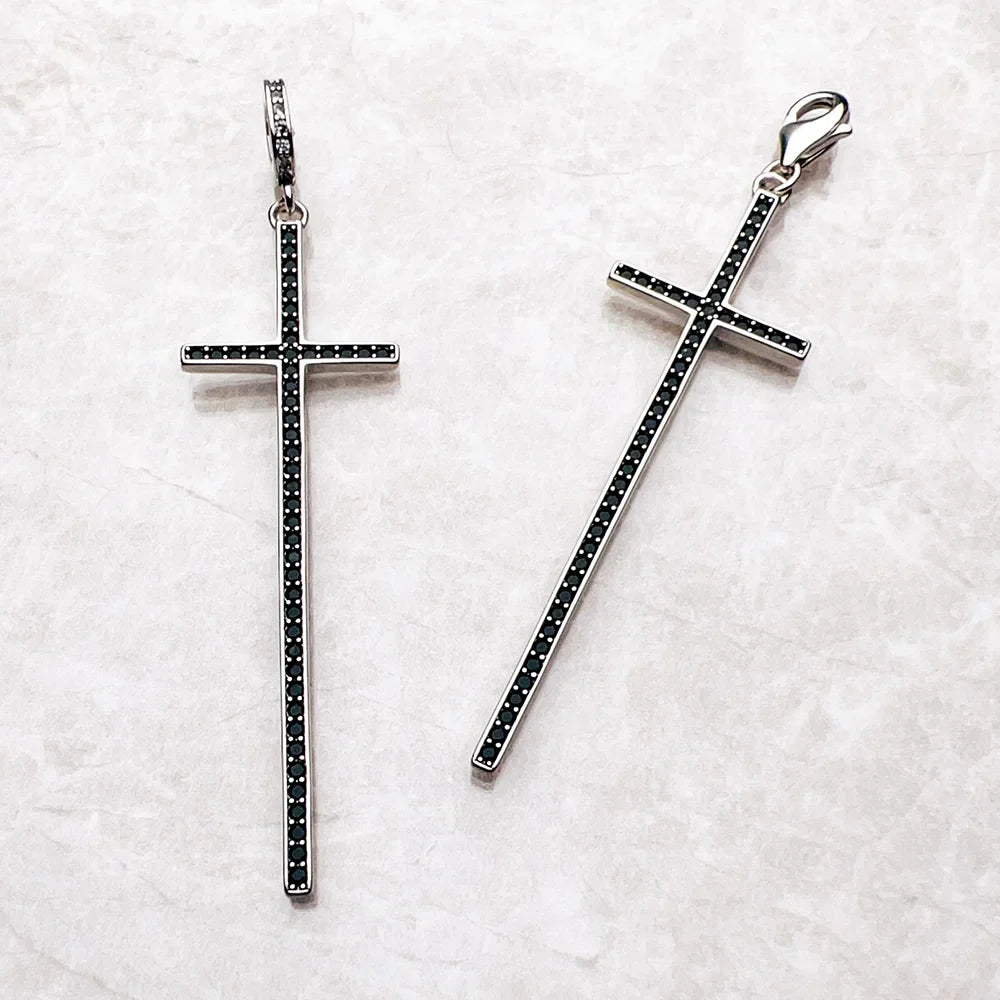 Nero Cross Charm Pendant Brand New Fine Women Men Jewelry 925 Sterling Silver Vintage Faith Gift