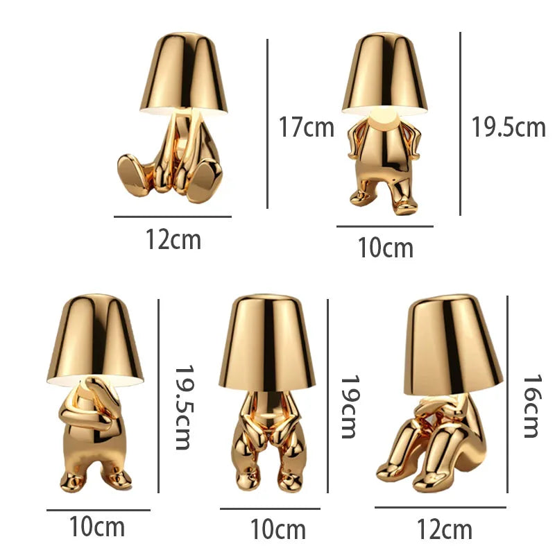 Little Golden Man Night Light Resin Led Table Lamp