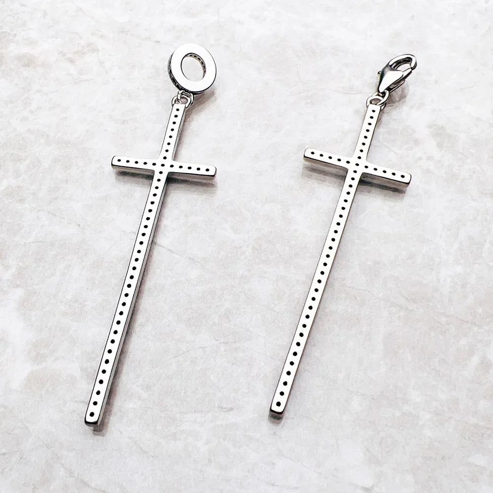Nero Cross Charm Pendant Brand New Fine Women Men Jewelry 925 Sterling Silver Vintage Faith Gift