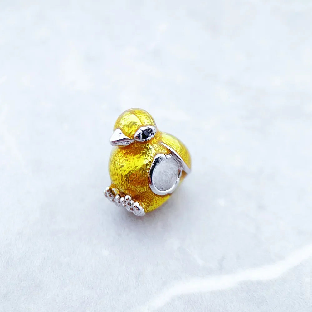 Antique Chicken Charm Chick Beads Authentic 925 Sterling Silver Europe Animal Autumn Brand Fine Diy Jewelry