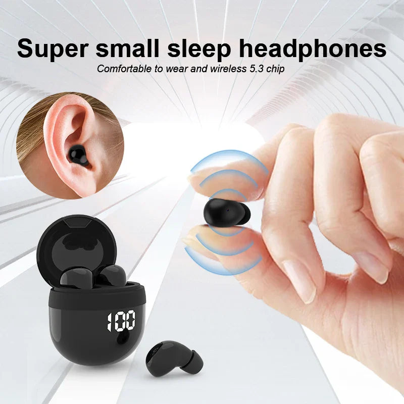 Cuffie auricolari invisibili Bluetooth 5.3 con riduzione del rumore del microfono