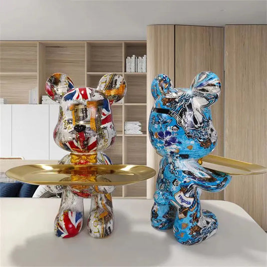 Decorazione con figura portaoggetti a forma di orso graffiti