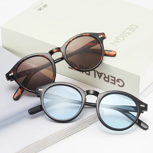 Retro Runde Sonnenbrille Frauen Marke Designer Mode Gradienten Sonnenbrille Weibliche Vintage Nero Kleine Rahmen Niet Gafas De Sol
